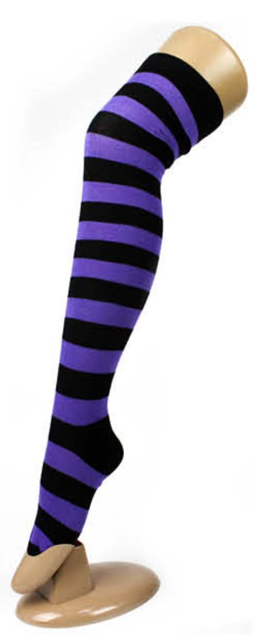 10x OVER THE KNEE SOCKS Plain Striped High Thigh Ladies Long Stocking BULK Price-18