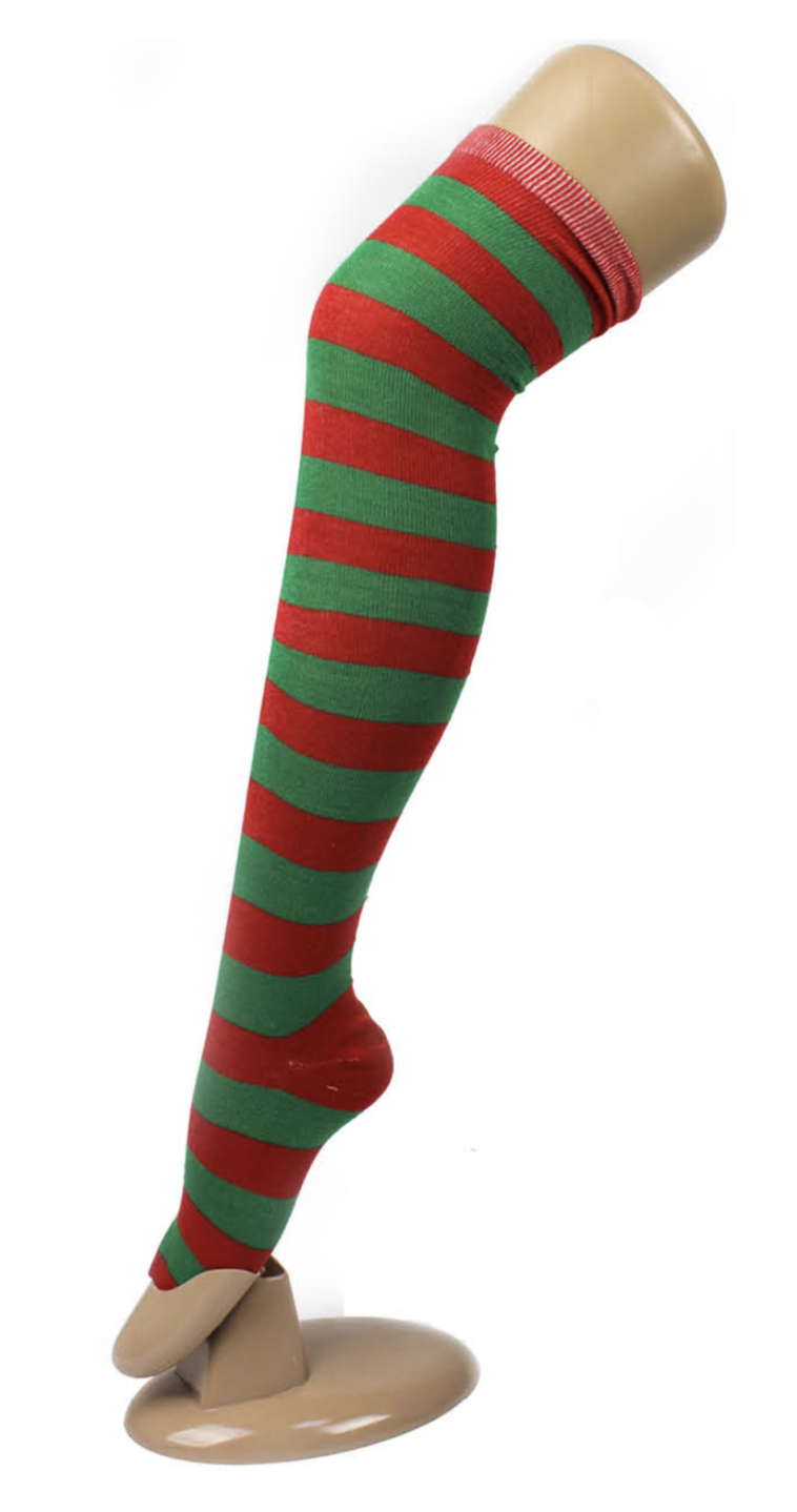 10x OVER THE KNEE SOCKS Plain Striped High Thigh Ladies Long Stocking BULK Price-19
