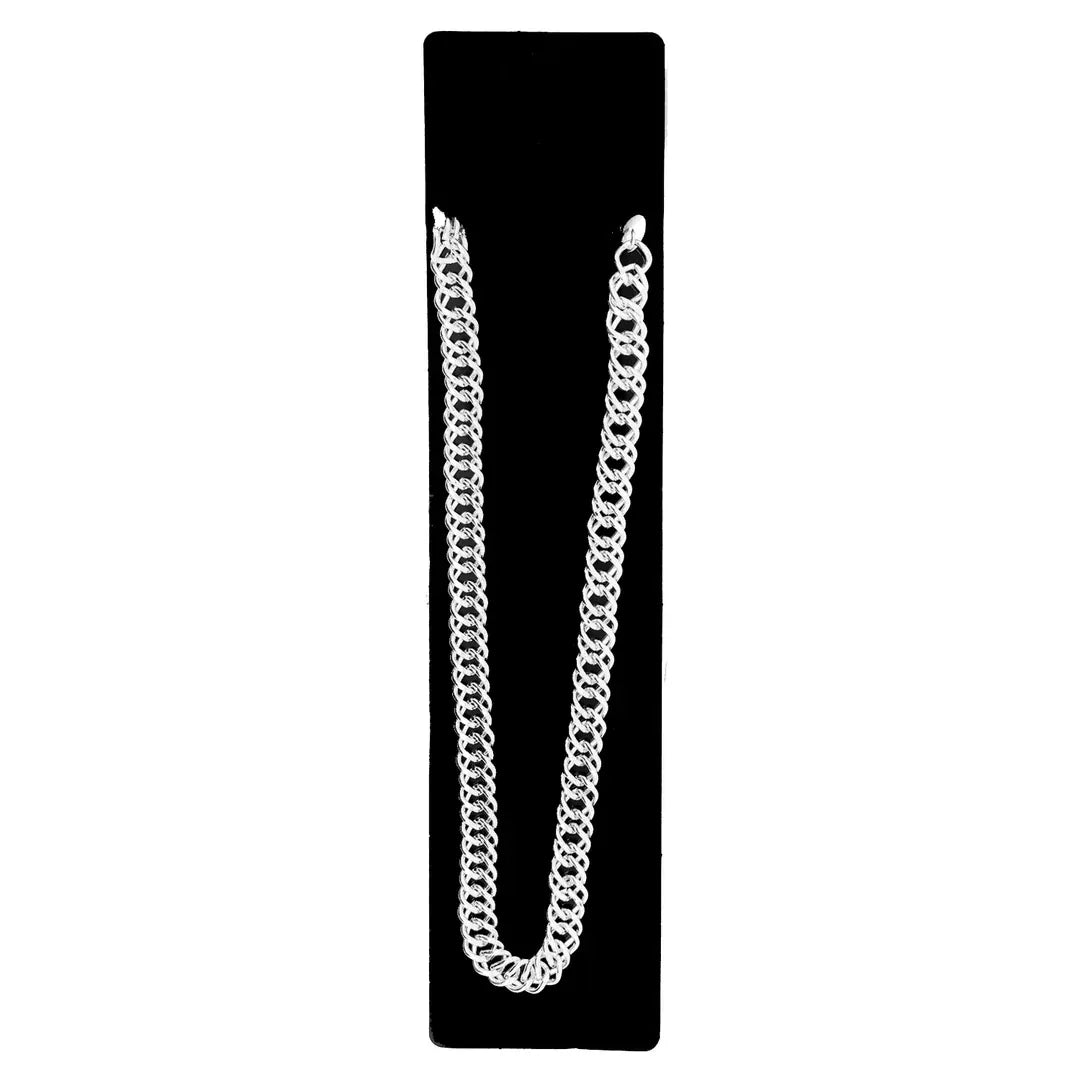 BIG NECKLACE 50cm Pimp Costume Party Fancy Dress Gangster Chain Jewellery - Silver