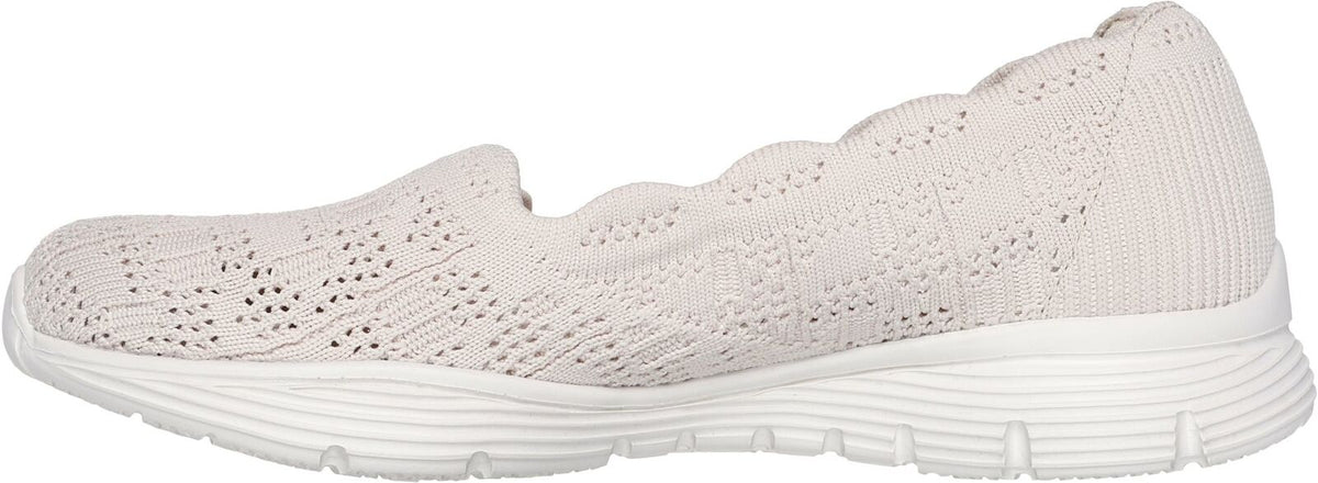 Skechers Womens Seager Air-Cooled Memory Foam Flats Shoes in Natural