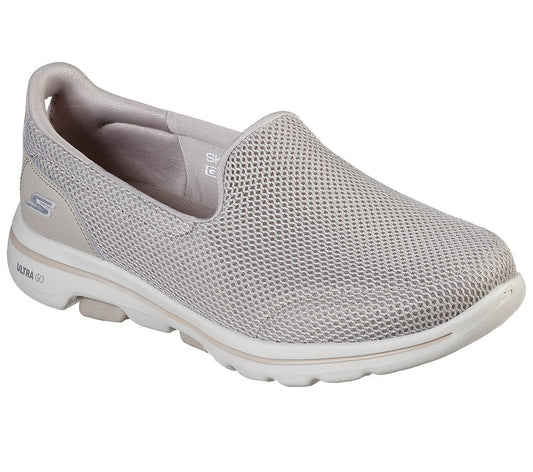 Skechers Women's Go Walk 5 Slip On Machine Washable Sneakers Shoes - Taupe