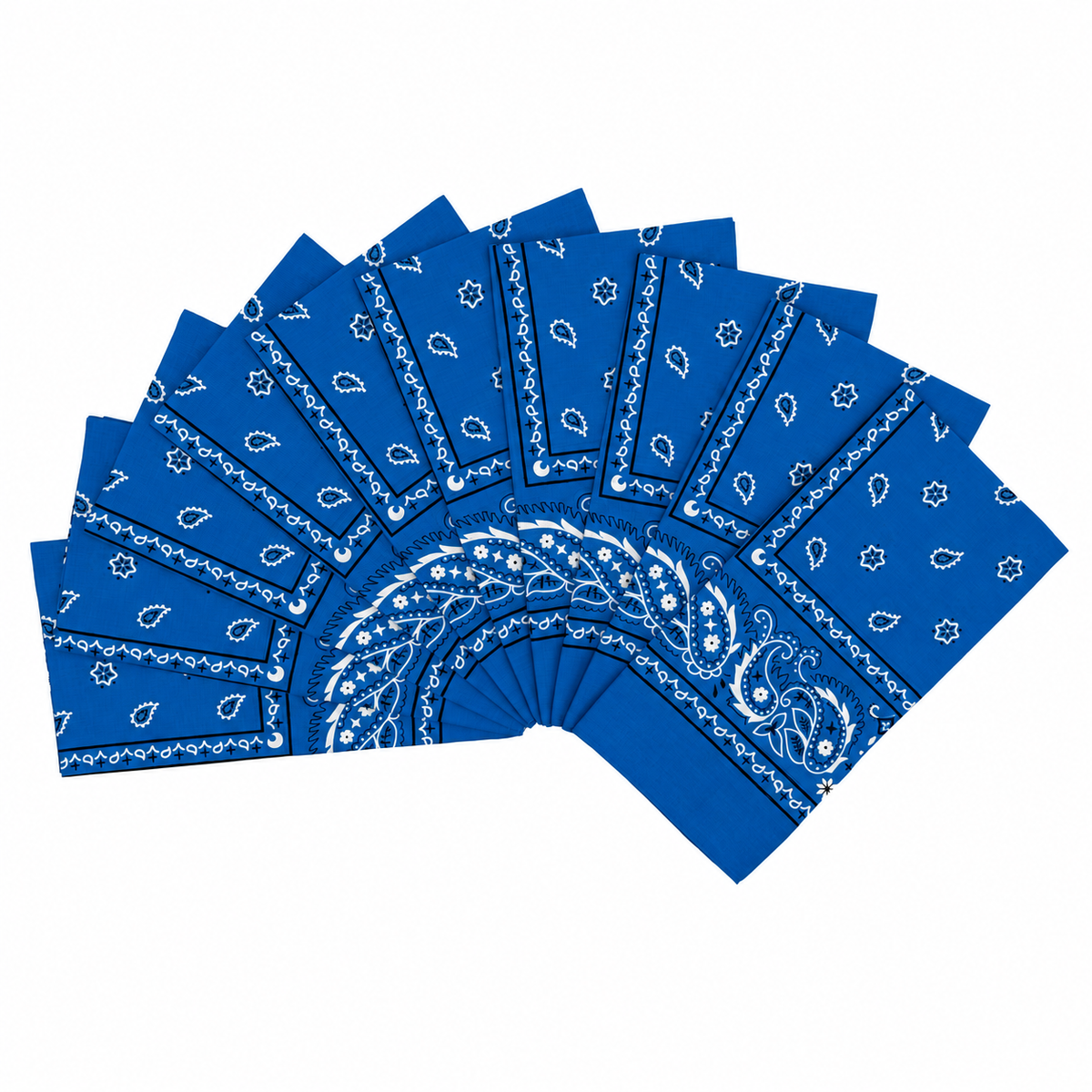 15x BULK BANDANA Paisley 100% COTTON Head Wrap Bandanna Summer Scarf - Blue