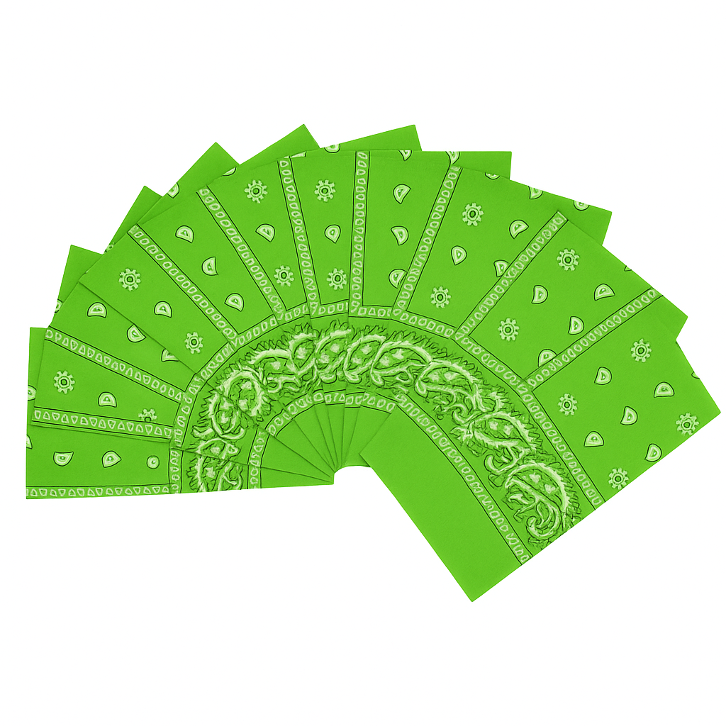 15x BULK BANDANA Paisley 100% COTTON Head Wrap Bandanna Summer Scarf - Light Green