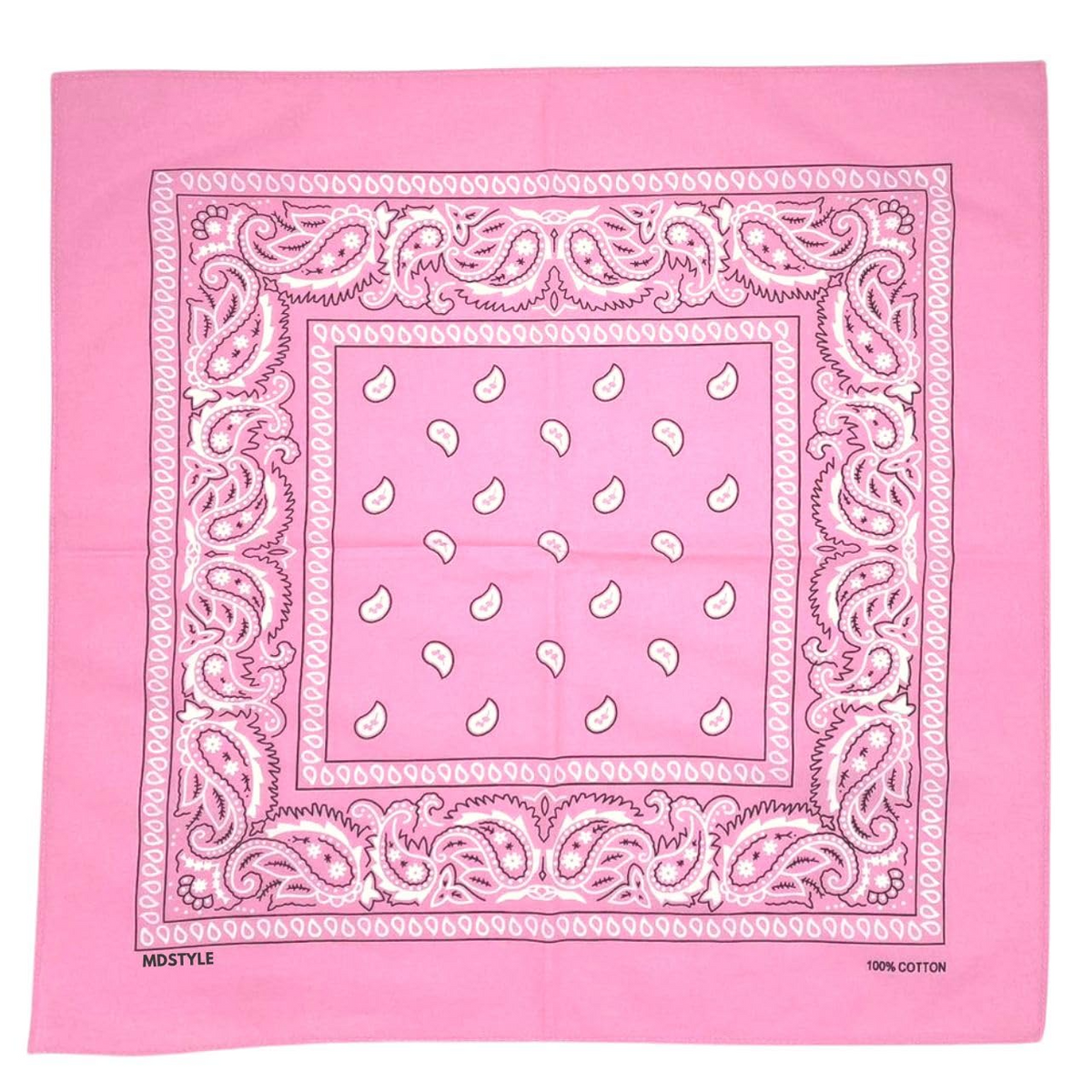 15x BULK BANDANA Paisley 100% COTTON Head Wrap Bandanna Summer Scarf - Light Pink