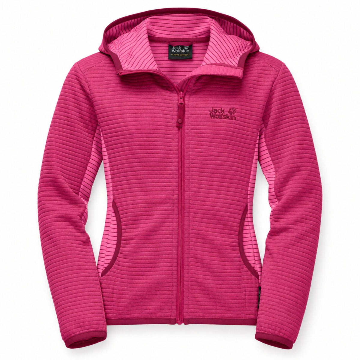 Jack Wolfskin Tongari Girls Hooded Fleece Jacket Lightweight Kids - Azalea Red