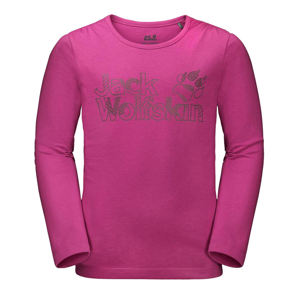 Jack Wolfskin Kids Girls Long Sleeve T Shirt Base Layer Thermal Cotton - Fuchsia-3
