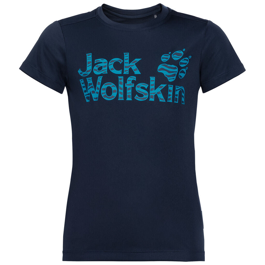 Jack Wolfskin Kids Jungle T Shirt Tee Top Sun UV Shield Shirt Childrens UPF 50+ - Night Blue