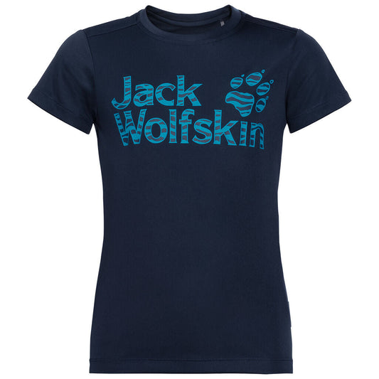 Jack Wolfskin Kids Jungle T Shirt Tee Top Sun UV Shield Shirt Childrens UPF 50+ - Night Blue