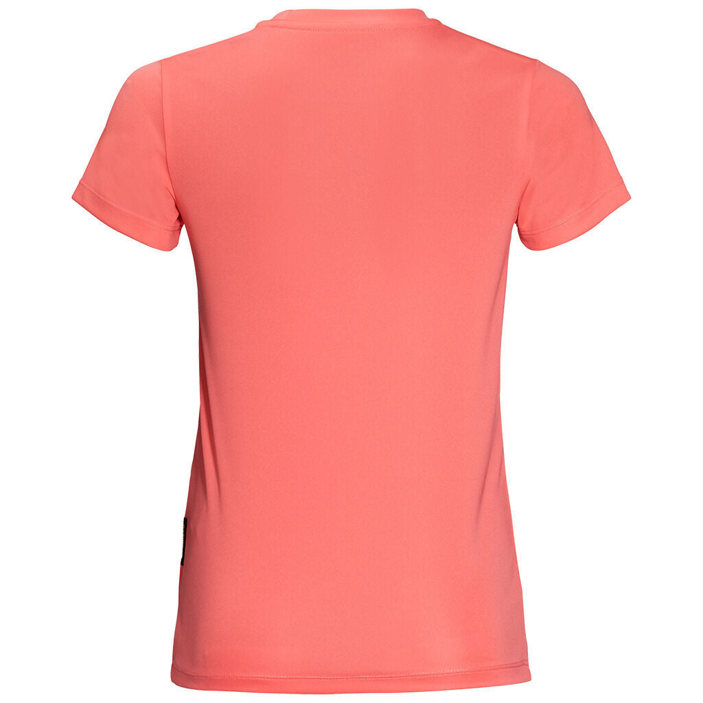 Jack Wolfskin Girls Jungle T Shirt Tee Top Sun UV Shield Shirt Childrens UPF 50+ - Flamingo