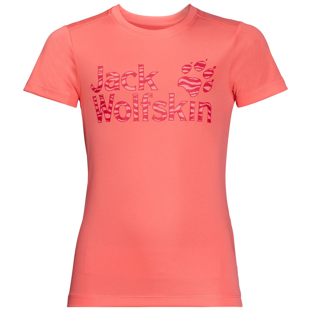 Jack Wolfskin Girls Jungle T Shirt Tee Top Sun UV Shield Shirt Childrens UPF 50+ - Flamingo