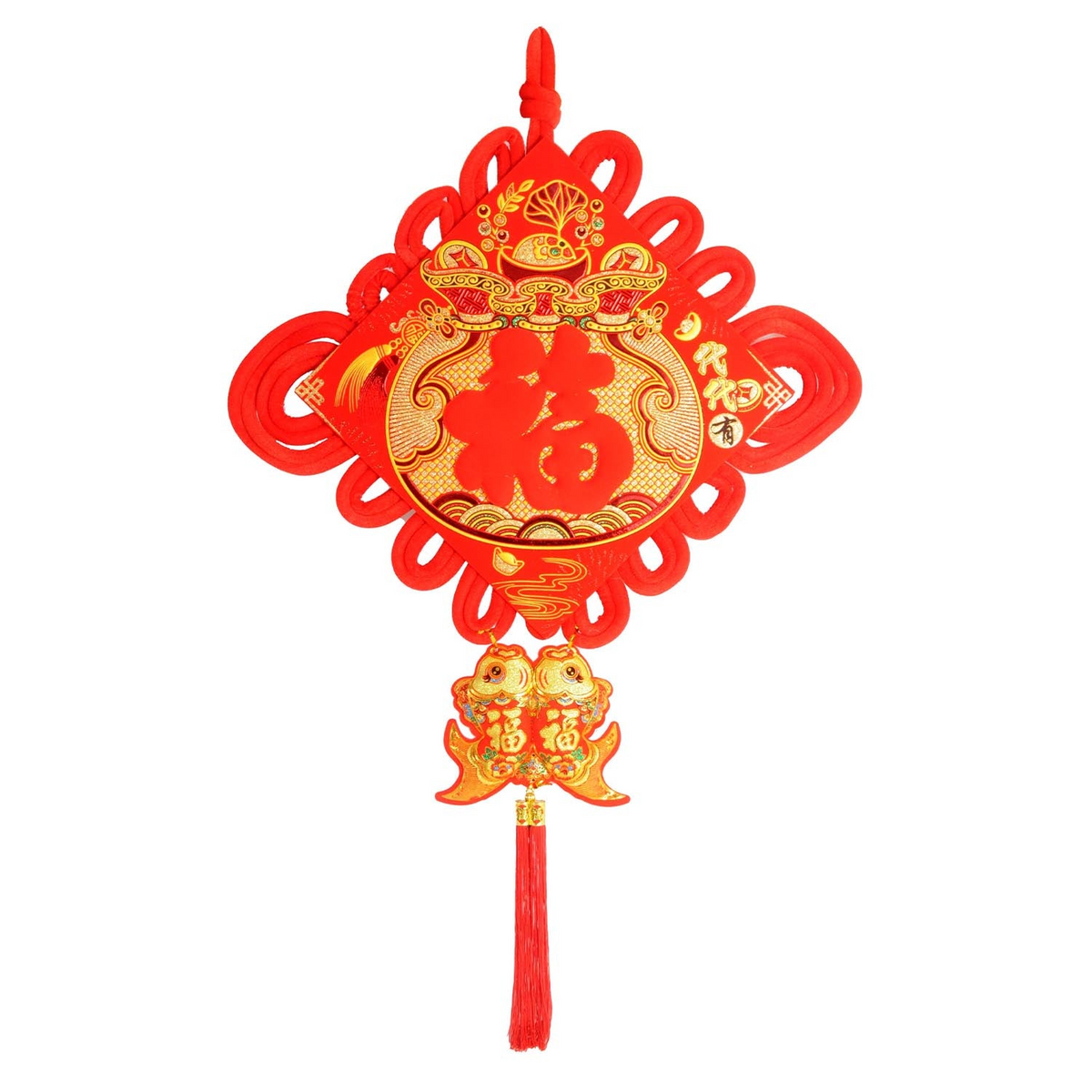 Chinese New Year Fortune Hanging Decoration 108cm Red Tassel Ornament - Extra Large