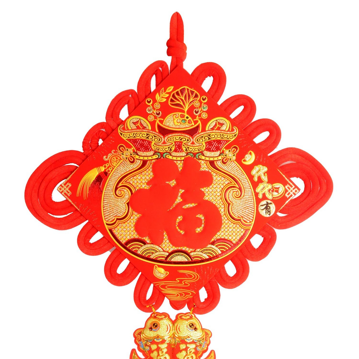 Chinese New Year Fortune Hanging Decoration 108cm Red Tassel Ornament - Extra Large