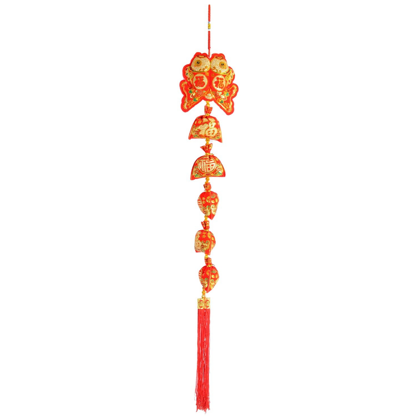 Chinese New Year Hanging Decoration 95cm Red Fish Money Tassel Ornament