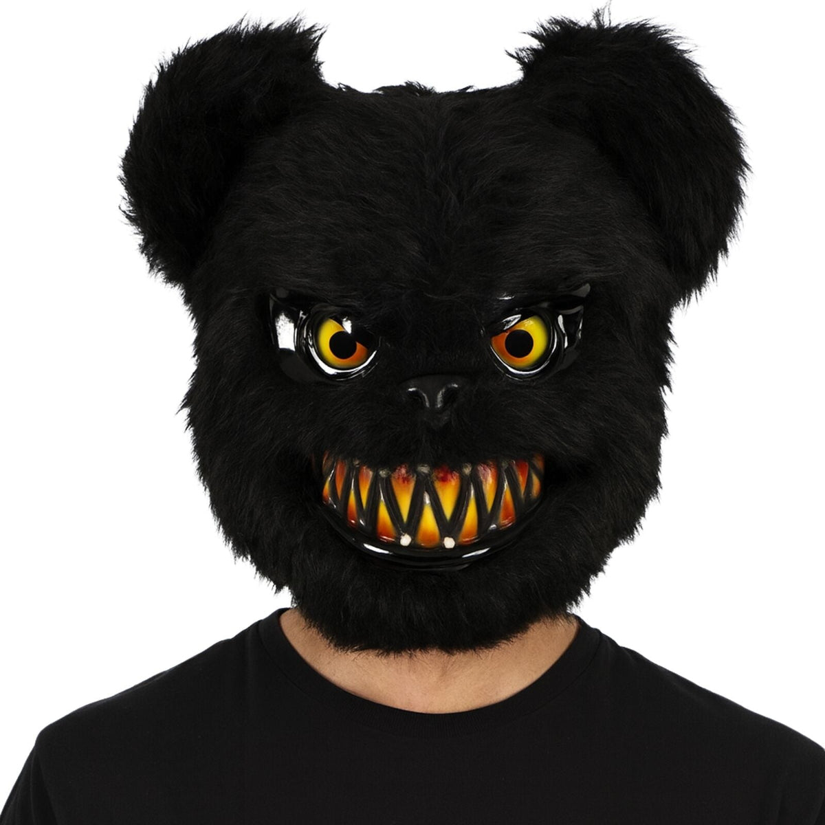 Scary Black Bear Fluffy Animal Mask Costume Halloween Party Dress Up