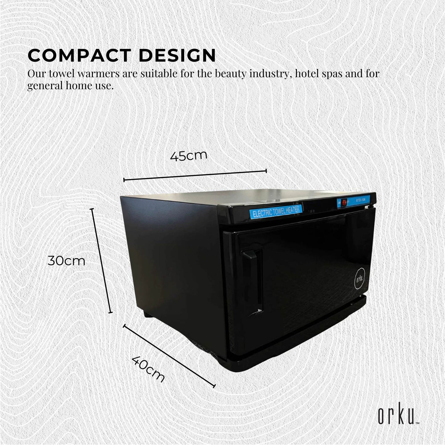 16L Black UV Electric Towel Warmer Steriliser Cabinet Beauty Spa Heat Sanitiser-2