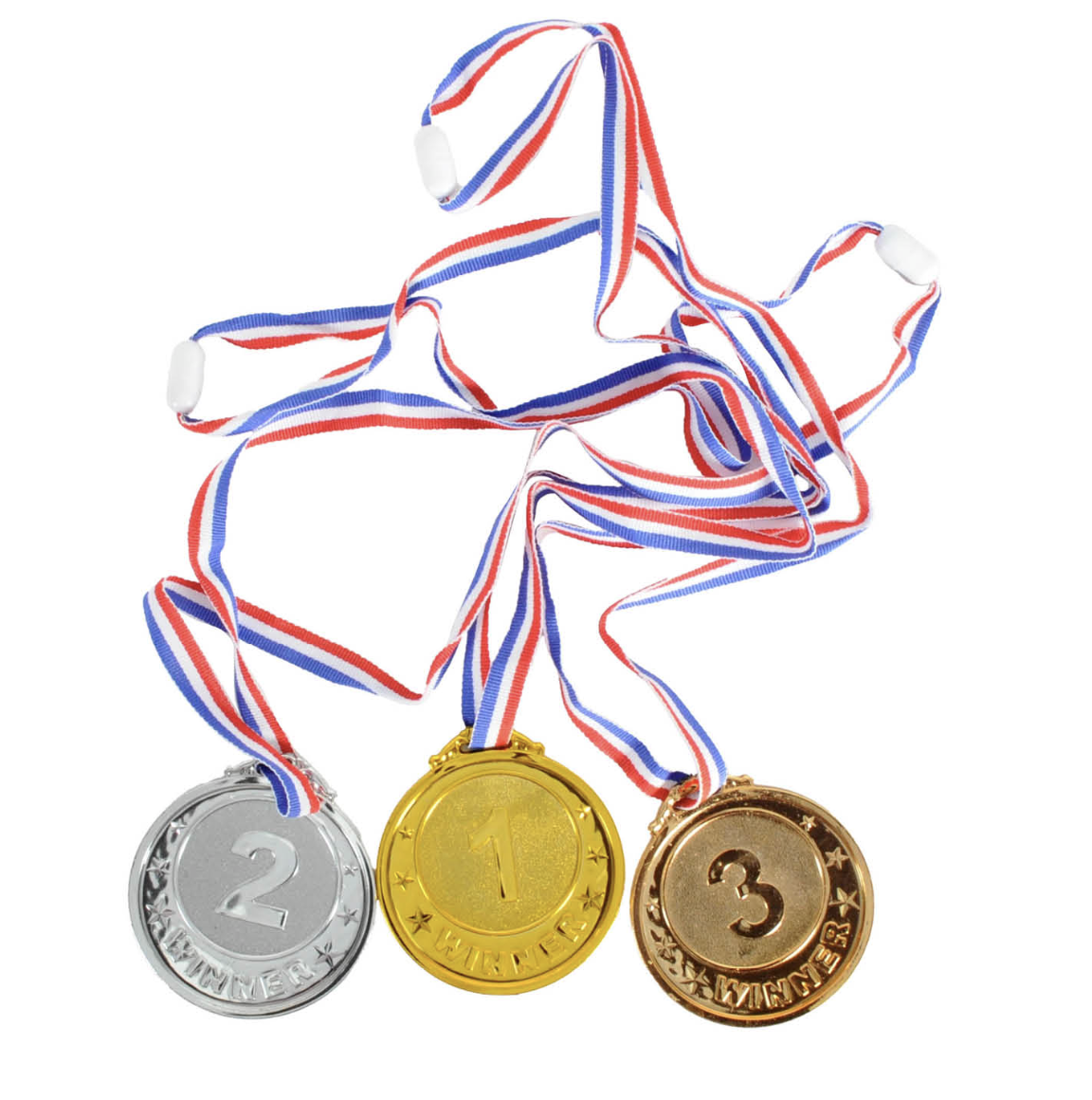 3pcs Winning Medals Olympics Party Costume (Gold, Silver & Bronze)