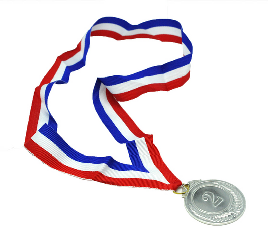 2nd METAL SILVER WINNER MEDALS Sports Day School 46cm Ribbon Olympics-0