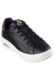 Skechers Womens Lace Up Uno Court Courted Air Sneakers Shoes in Black