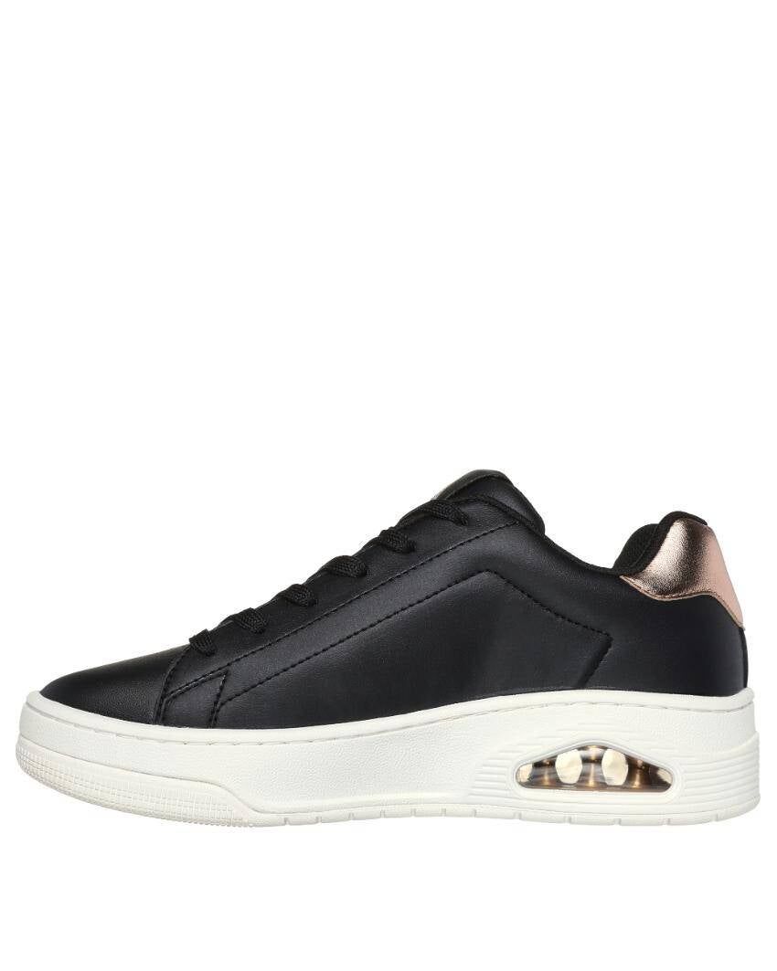 Skechers Womens Lace Up Uno Court Courted Air Sneakers Shoes in Black