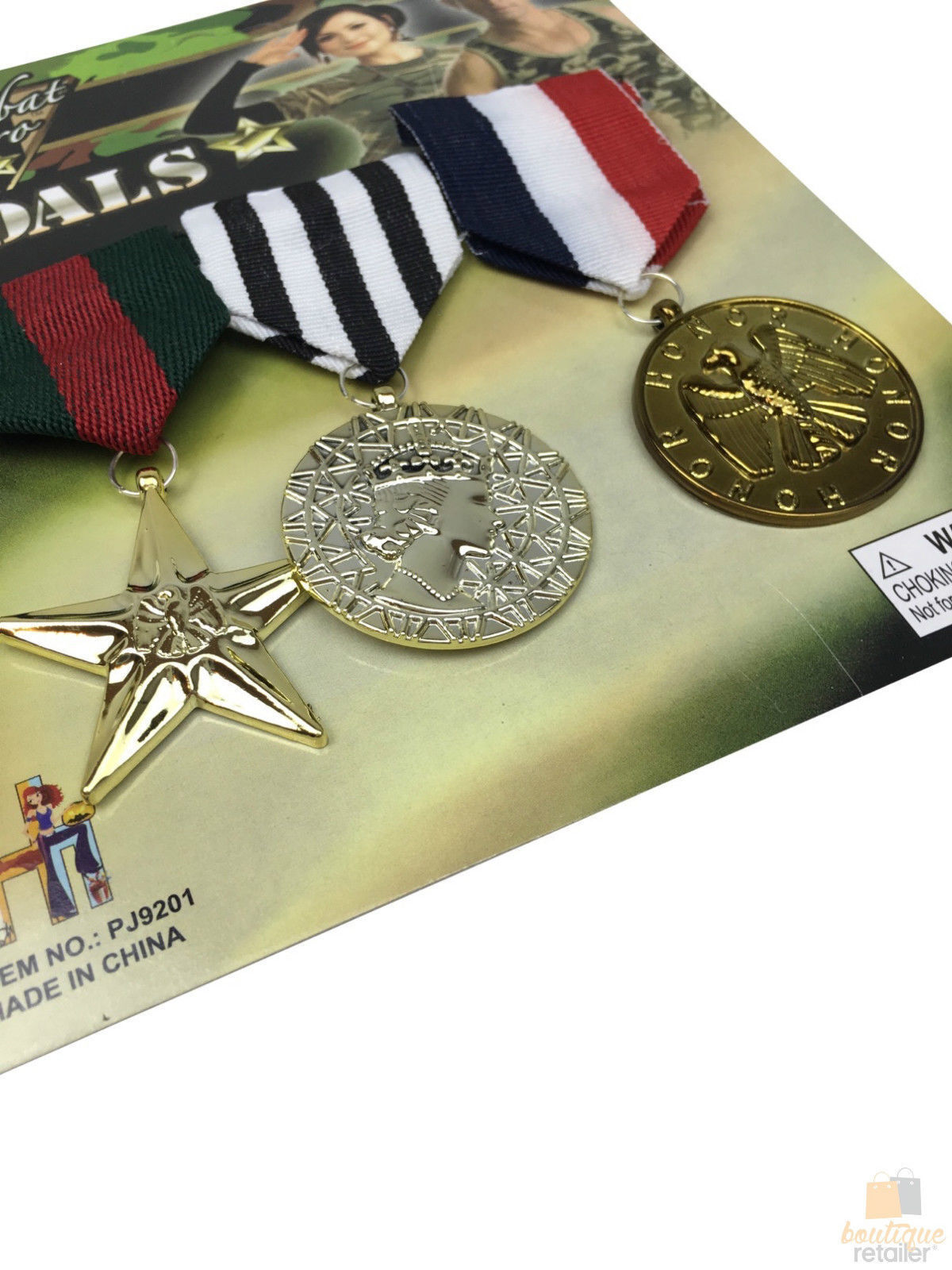 3x Army Solider Medals Combat Party Costume Halloween Fancy Dress Replica-3