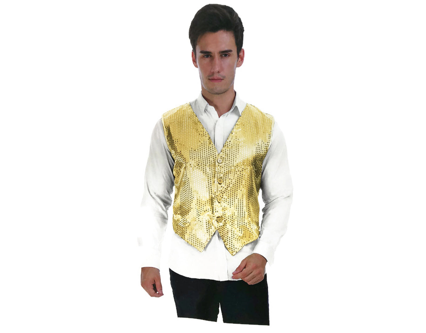 Mens Premium SEQUIN VEST Waistcoat Dance Costume Disco Sparkle Deluxe-10