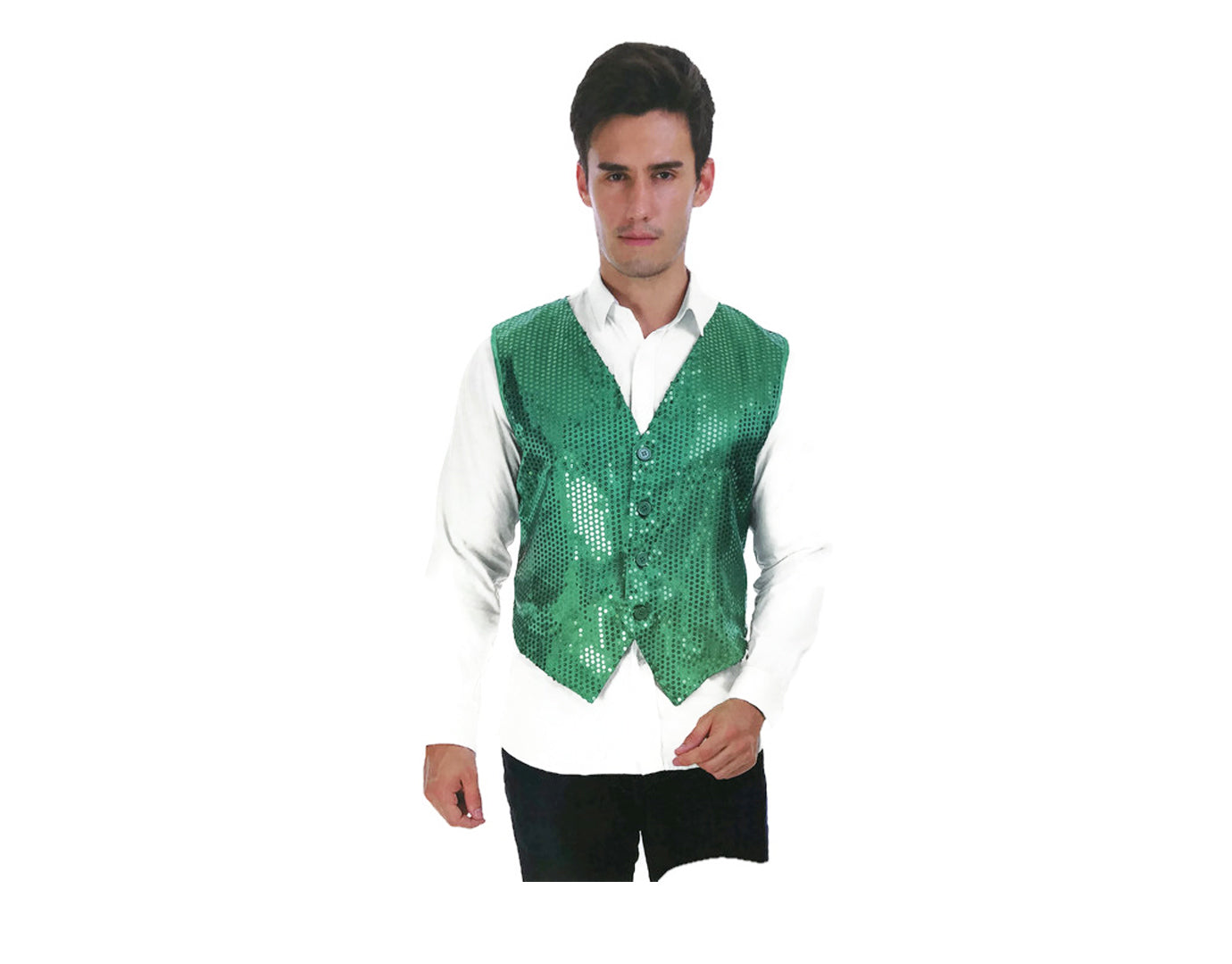 Mens Premium SEQUIN VEST Waistcoat Dance Costume Disco Sparkle Deluxe-5