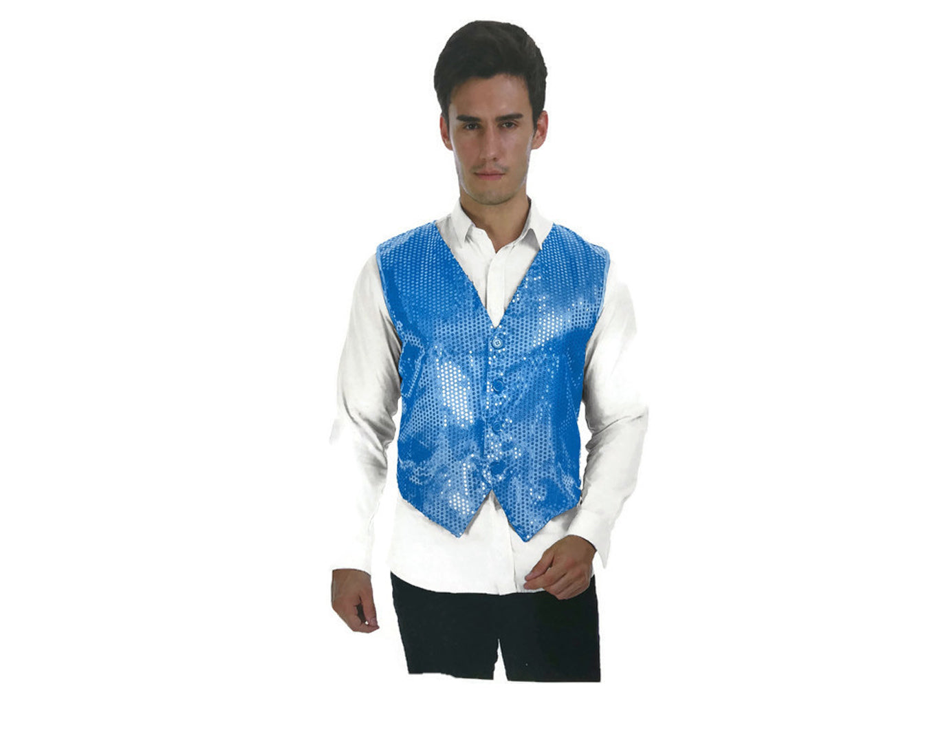 Mens Premium SEQUIN VEST Waistcoat Dance Costume Disco Sparkle Deluxe-6