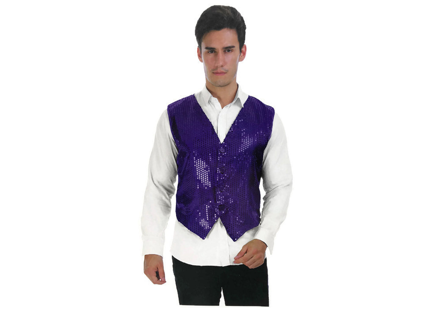 Mens Premium SEQUIN VEST Waistcoat Dance Costume Disco Sparkle Deluxe-8