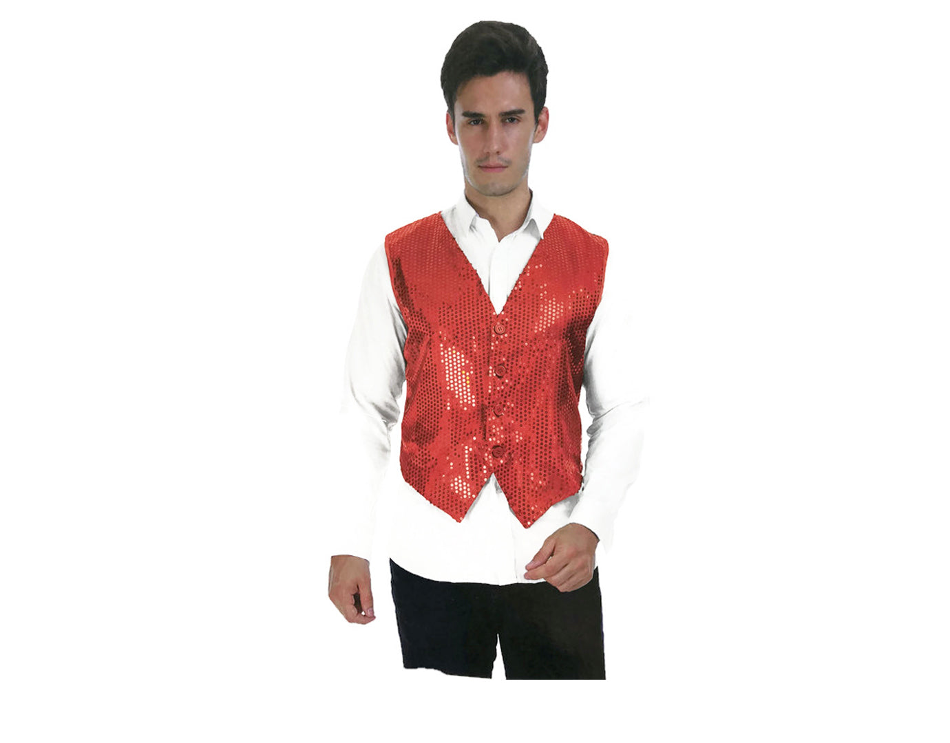Mens Premium SEQUIN VEST Waistcoat Dance Costume Disco Sparkle Deluxe-4