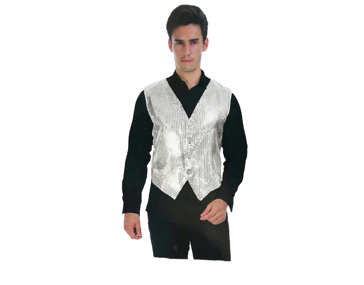 Mens Premium SEQUIN VEST Waistcoat Dance Costume Disco Sparkle Deluxe-3