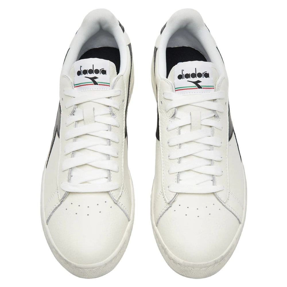 Diadora Mens Game Low Waxed Casual Shoes - White/Black-4