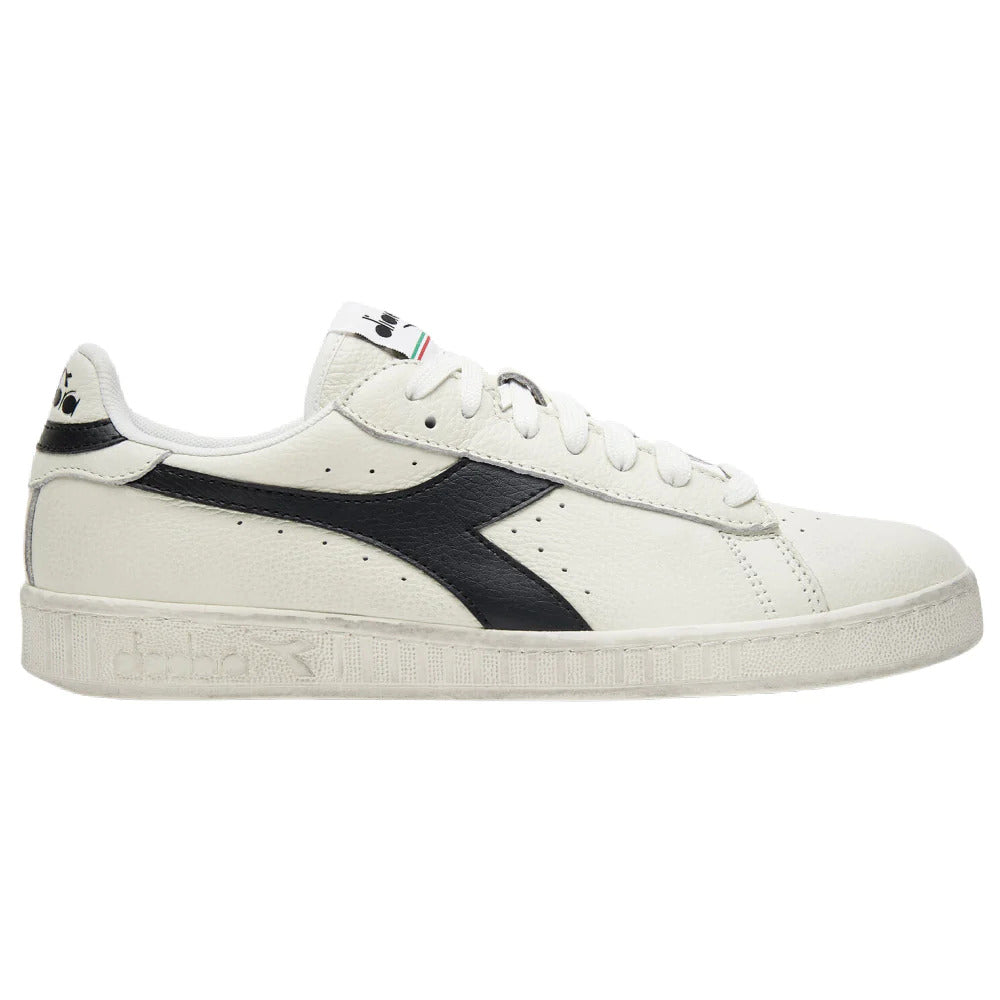 Diadora Mens Game Low Waxed Casual Shoes - White/Black-1