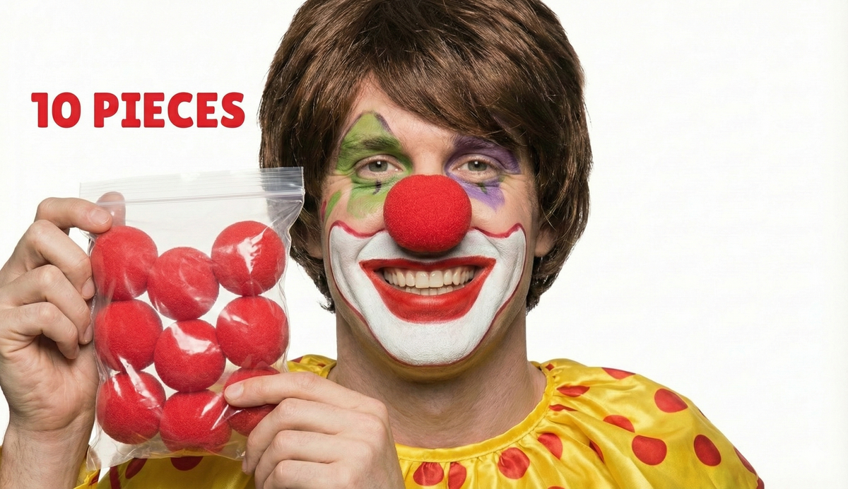 10x Soft CLOWN NOSES Costume Circus Halloween Spongy Fancy Fun Silly in Red