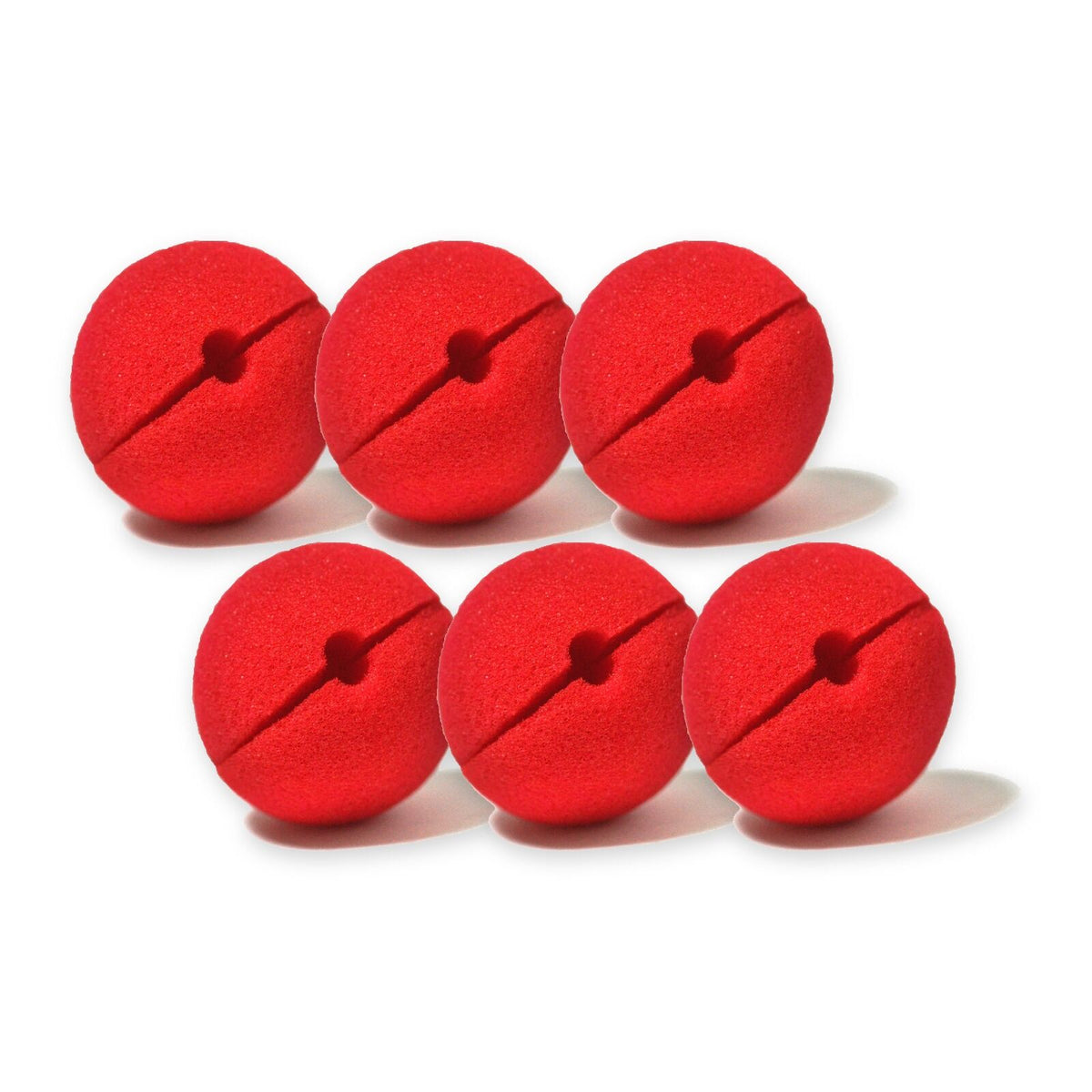 6x Soft CLOWN NOSE Costume Circus Halloween Spongy Fancy Fun Silly in Red