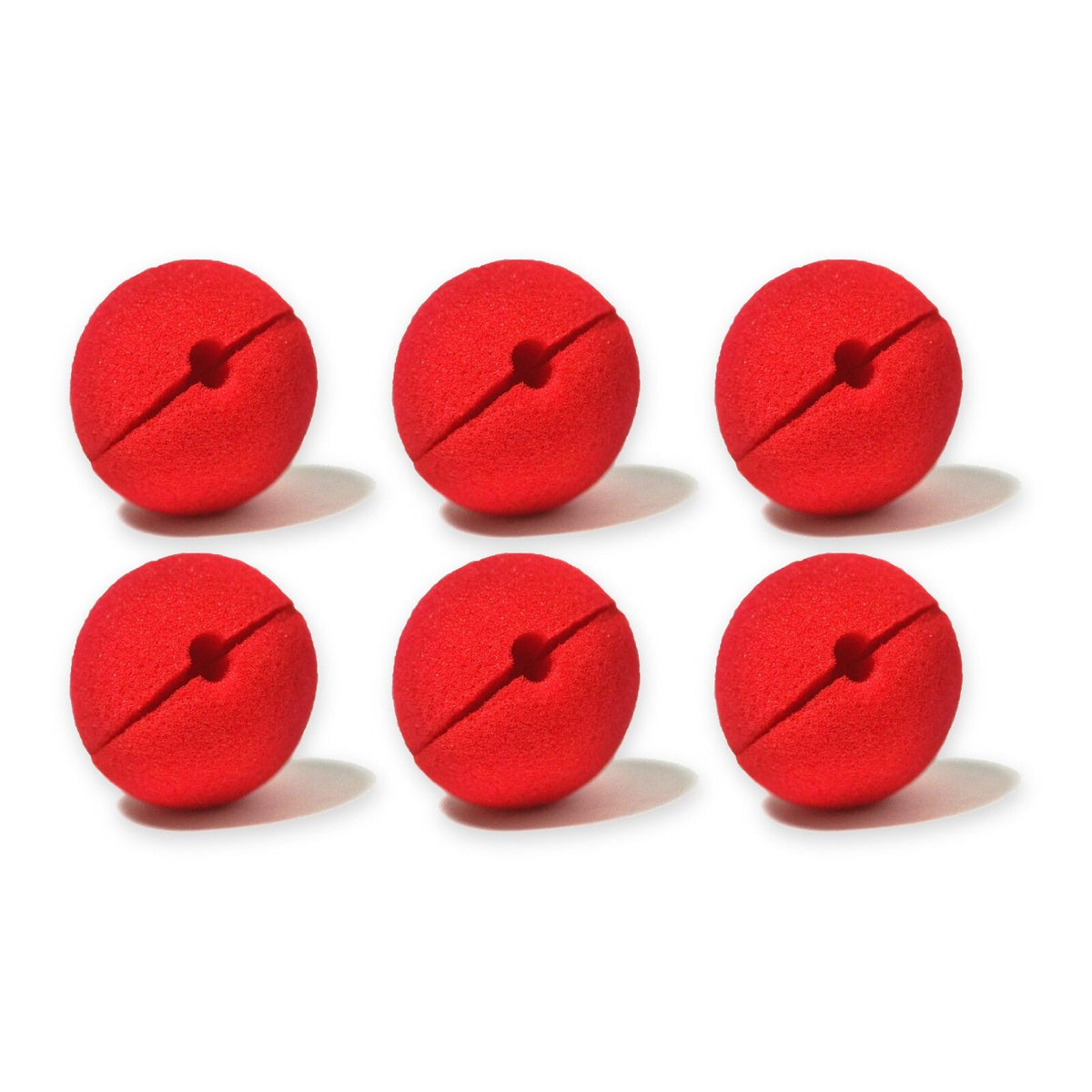 6x Soft CLOWN NOSE Costume Circus Halloween Spongy Fancy Fun Silly in Red