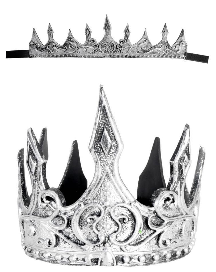 Bendable Deluxe Crown King Party Costume Medieval Prop in Silver