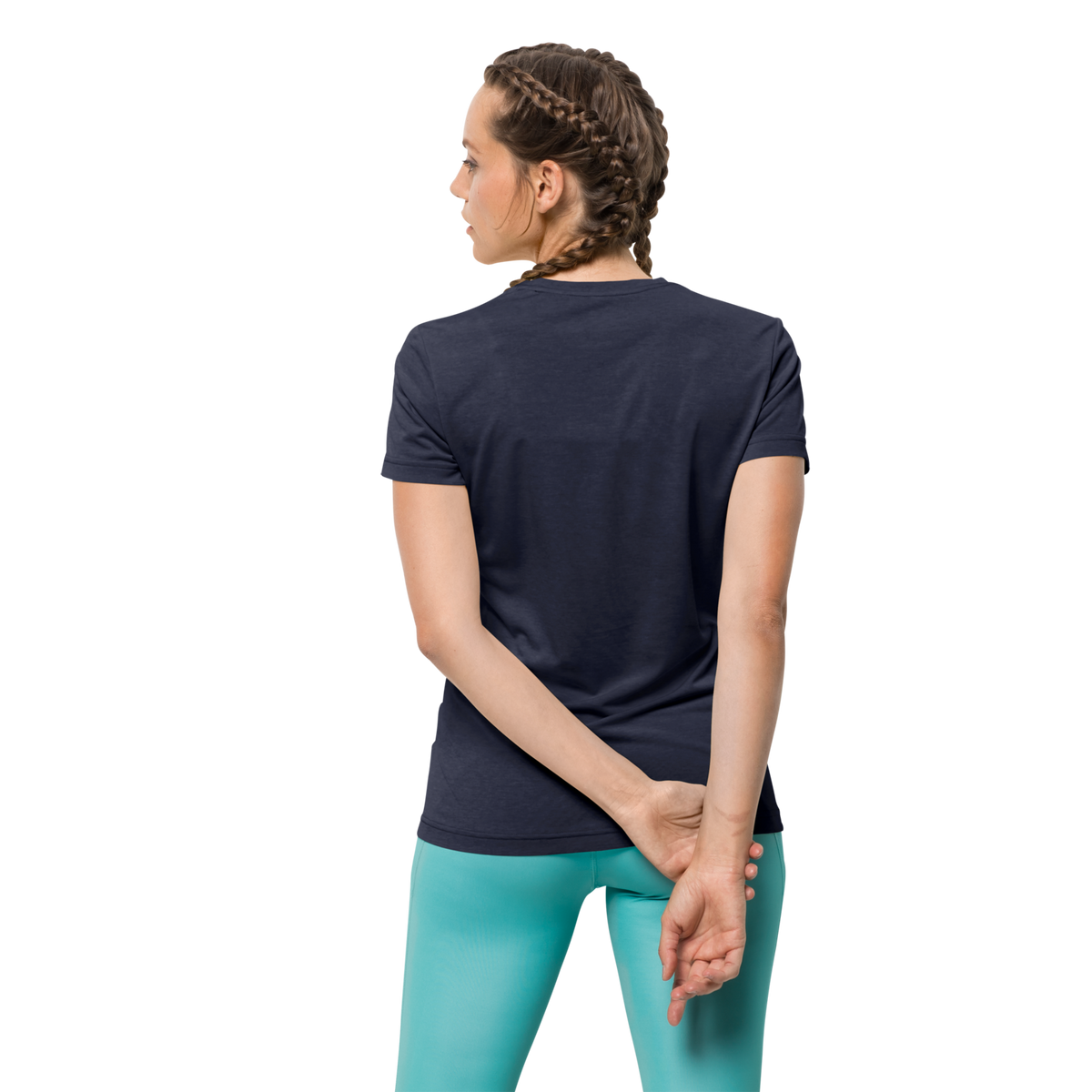 Jack Wolfskin Womens Crosstrail Short Sleeve Top T Shirt Base Layer Warm - Midnight Blue