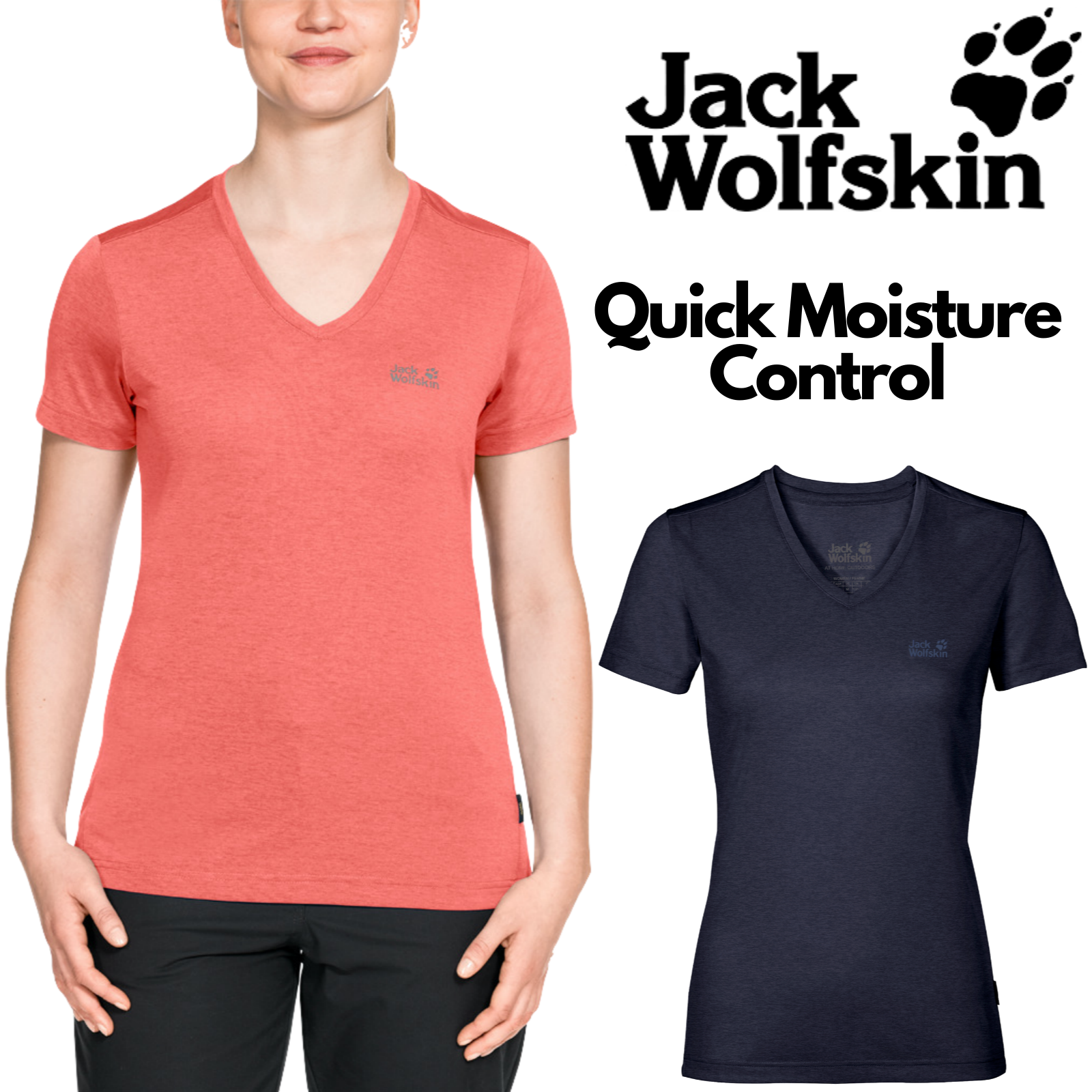 Jack Wolfskin Womens Crosstrail Short Sleeve Top T Shirt Base Layer Warm-1