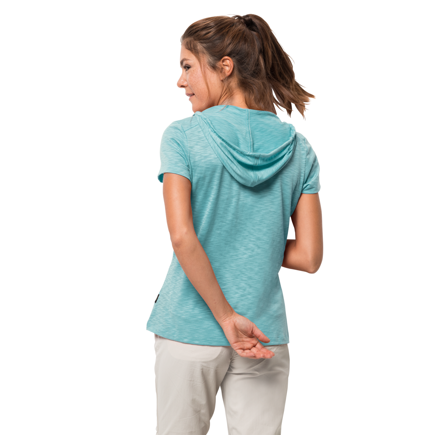 Jack Wolfskin Womens Travel Hoody Top Hoodie T Shirt Comfortable Tee - Aqua - XS