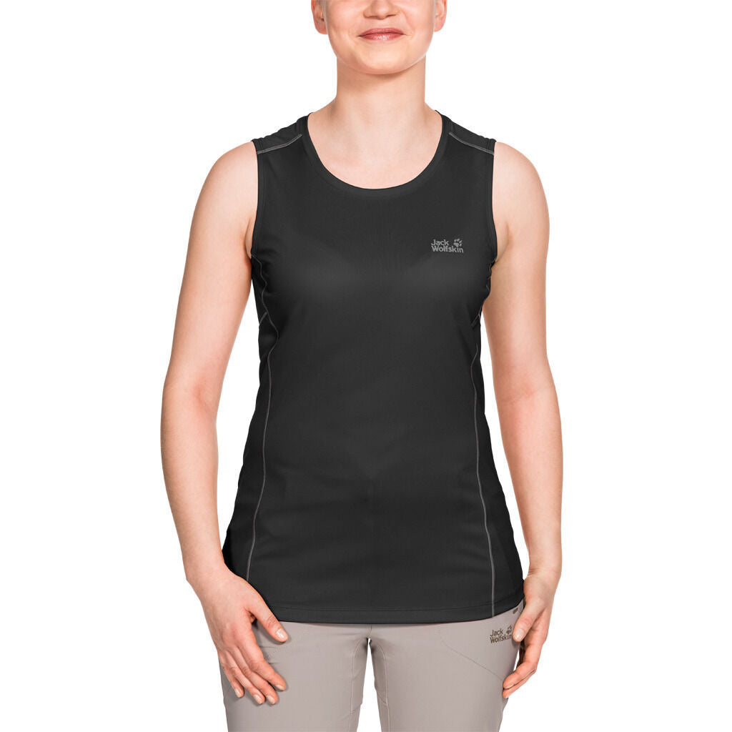 Jack Wolfskin Womens Singlet Top Sleeveless Active Sports Gym Running - Black