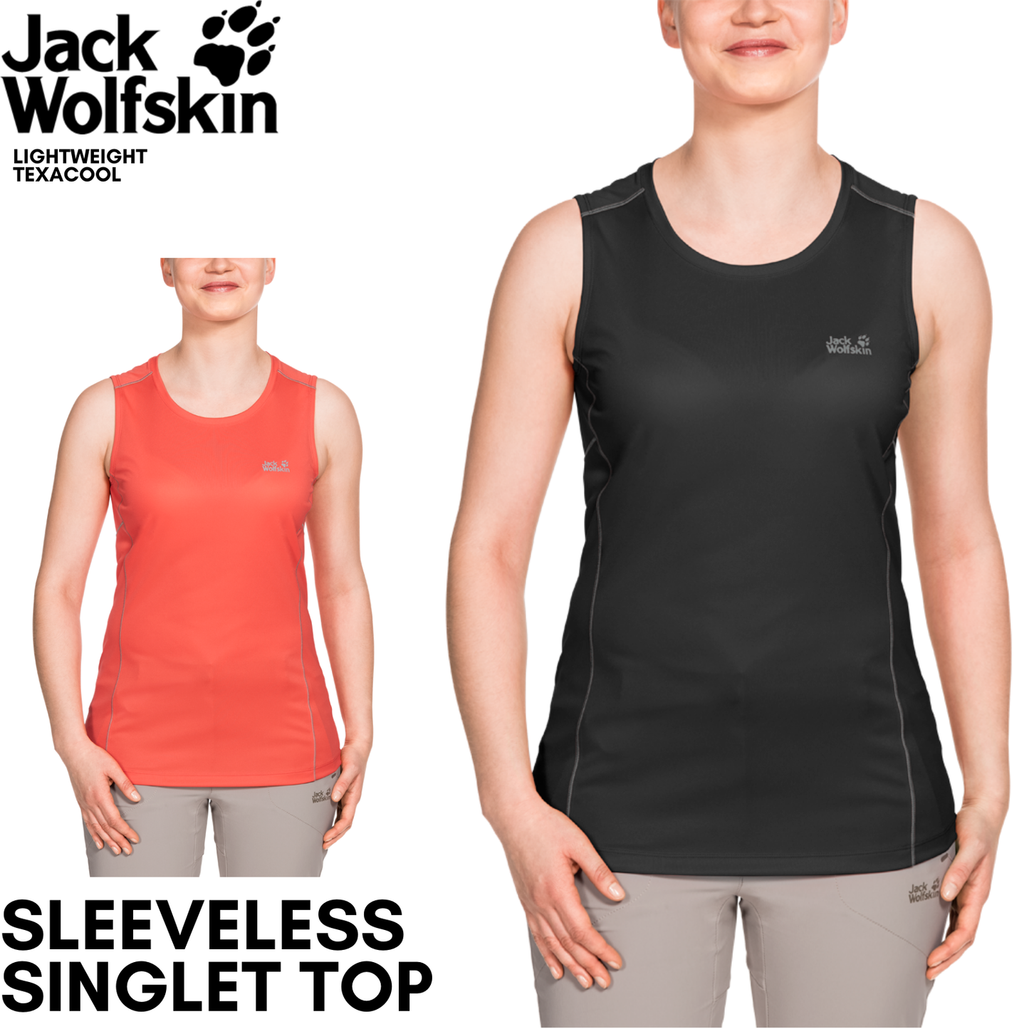 Jack Wolfskin Womens Singlet Top Sleeveless Active Sports Gym Running-1