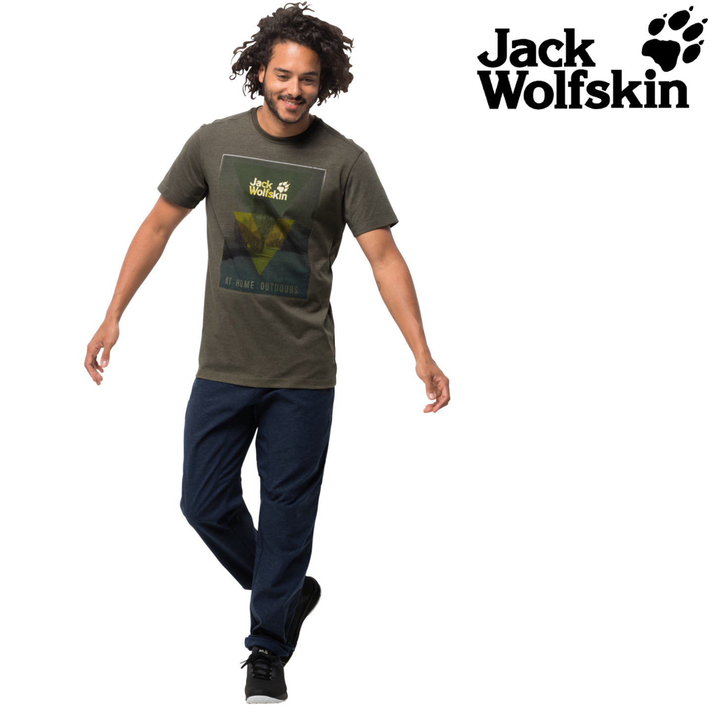 Jack Wolfskin Mountain T Mens  Short-Sleeve T-shirt Quick-drying Cotton Top-3