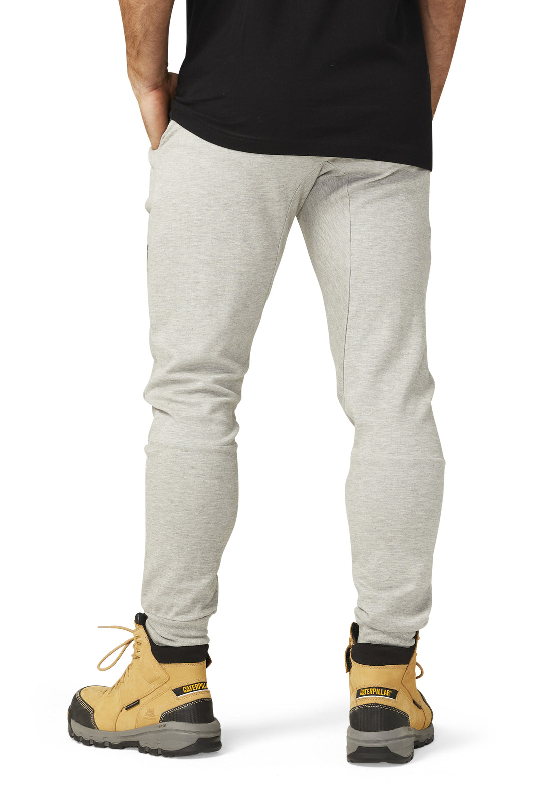 Caterpillar Track Pants Trackies Work Casual Gym Slim Fit w Hem Joggers - Grey-4