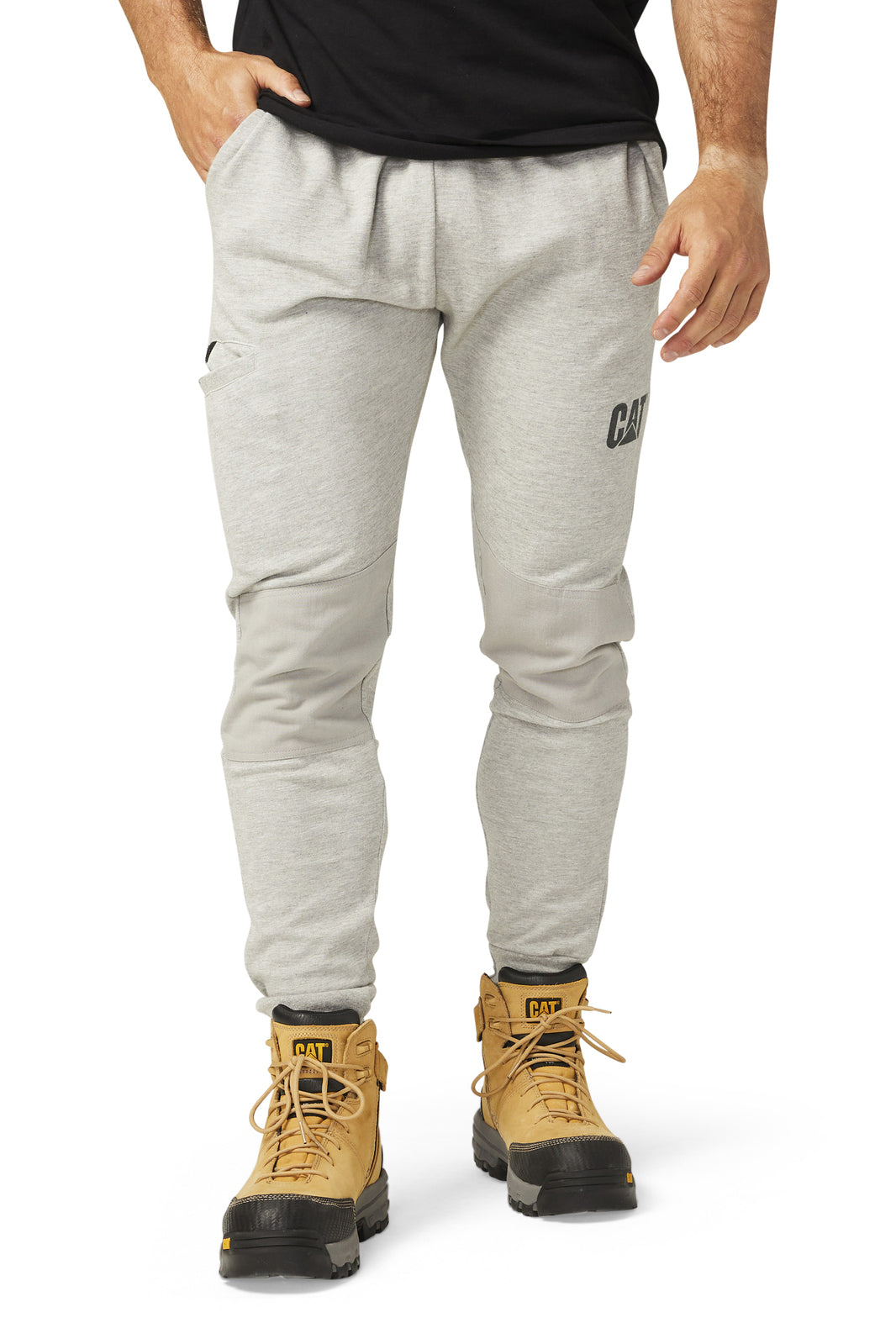Caterpillar Track Pants Trackies Work Casual Gym Slim Fit w Hem Joggers - Grey-0