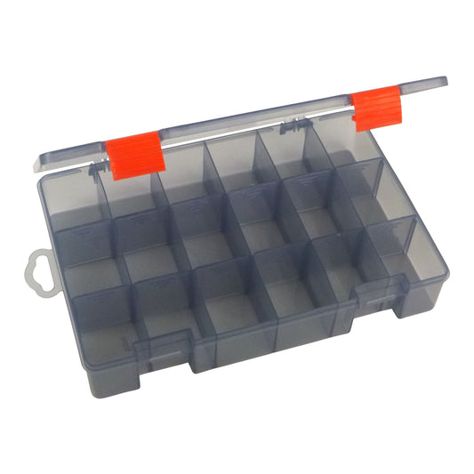 Rig Ezy 18 Compartment Tackle Box. 270mmL x 180mmW x 50mmD.-0