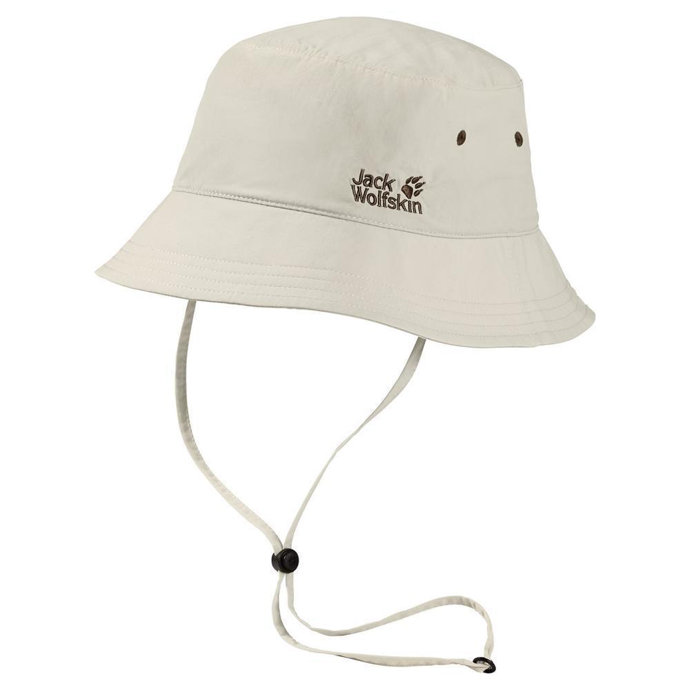 JACK WOLFSKIN Supplex Bucket Hat Sun Cap Floppy Fishing Camping - White Sand-0