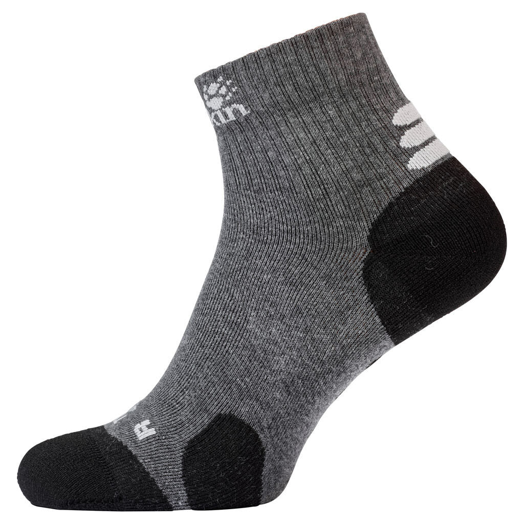 Jack Wolfskin Travel Organic Cotton Mid Cut Ankle Socks - Dark Grey