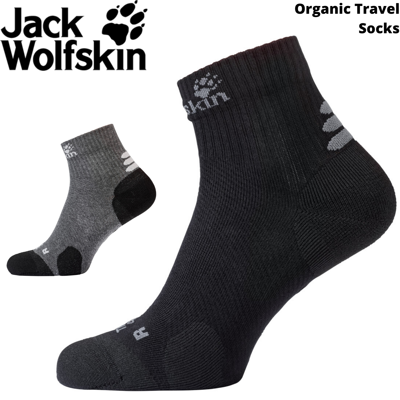Jack Wolfskin Travel Organic Cotton Mid Cut Hiking Trekking Outdoor Ankle-1
