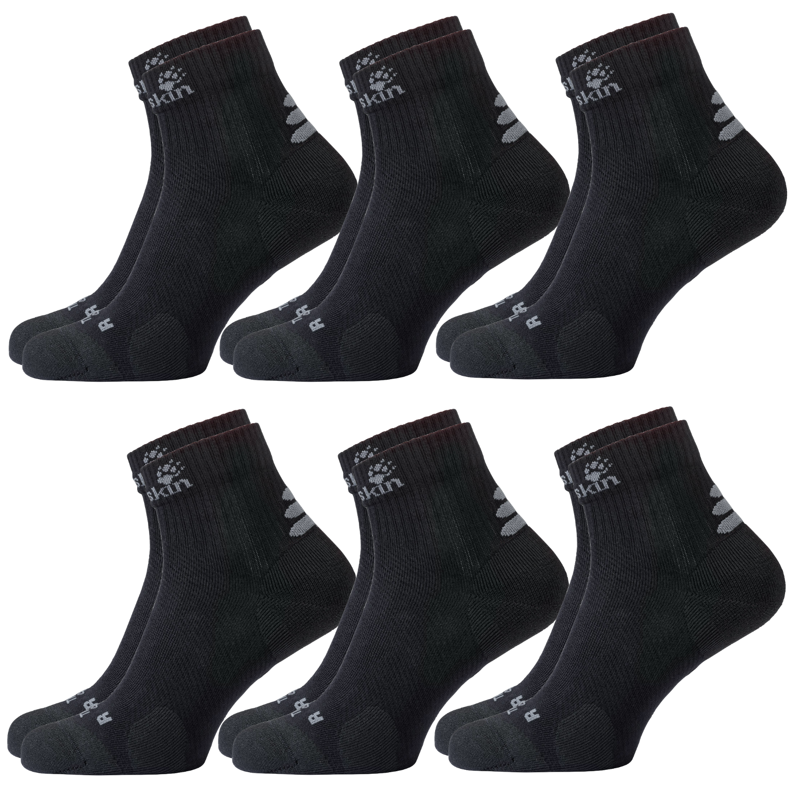 6x Jack Wolfskin Socks Travel Organic Cotton Mid Cut Hiking Trekking Ankle-10