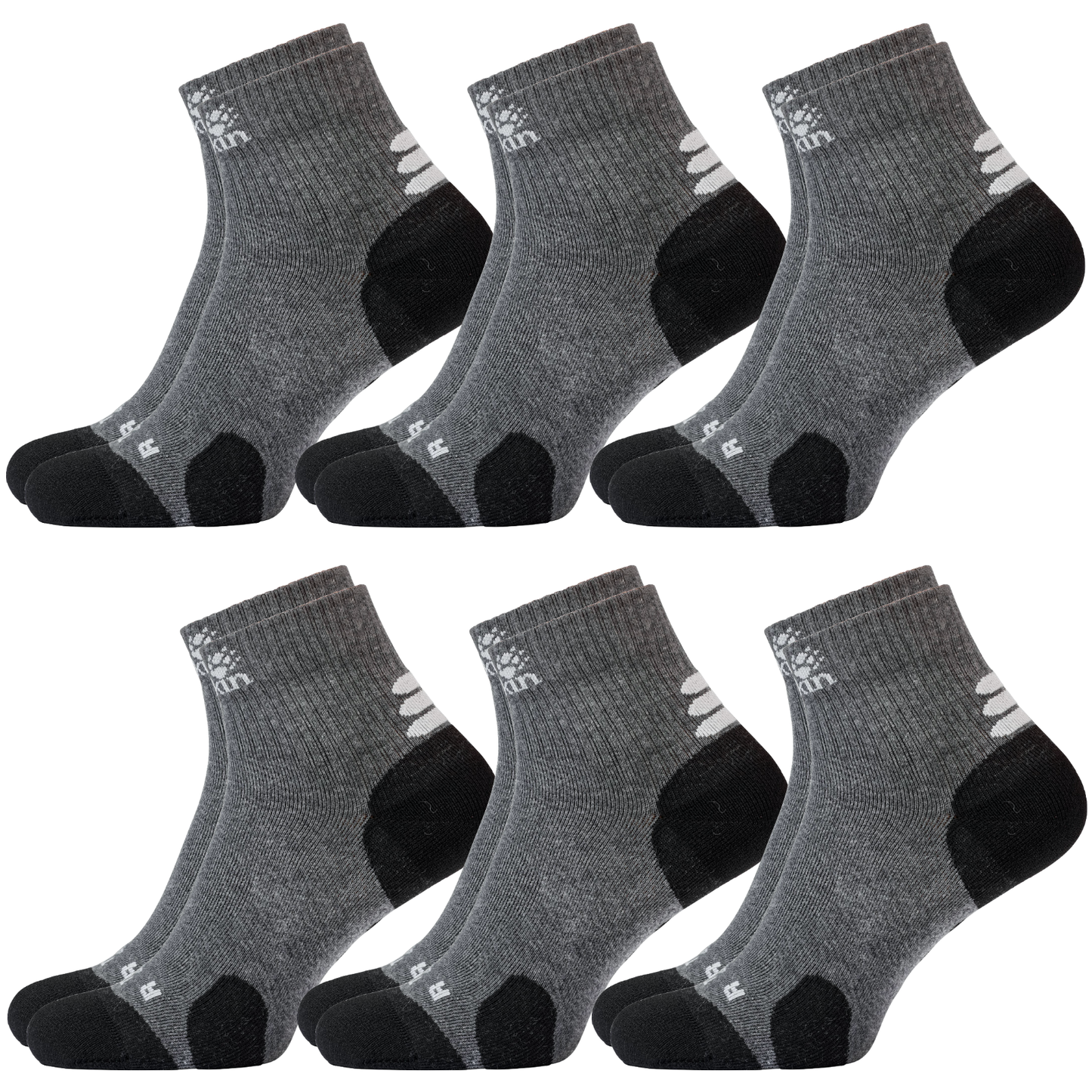 6x Jack Wolfskin Socks Travel Organic Cotton Mid Cut Hiking Trekking Ankle-8